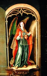 Ángel sosteniendo la Sábana Santa, detalle del Retablo de Santo Tomás de Aquino, 1510